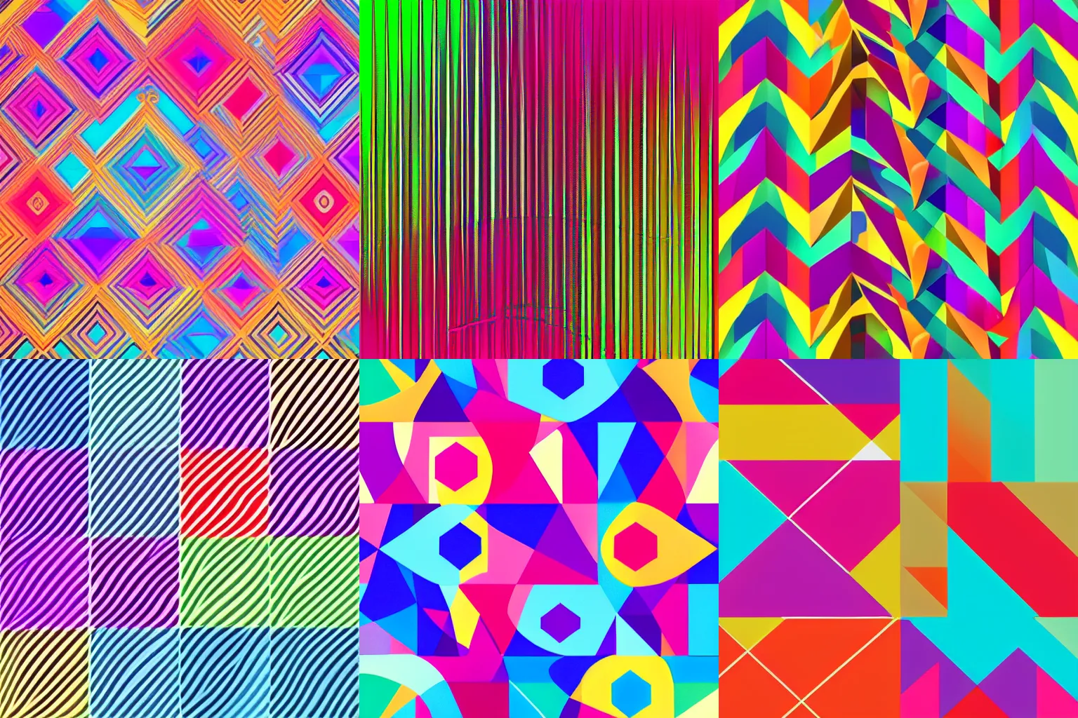 Prompt: beautiful colorful geometric designs, curves, gradient, line art, minimalist