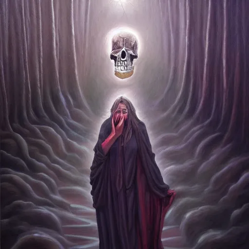 Image similar to brining healing to the underworld astral realm death journey in oil painting, trending on artstation, award winning, emotional, highly detailed dark surrealist art