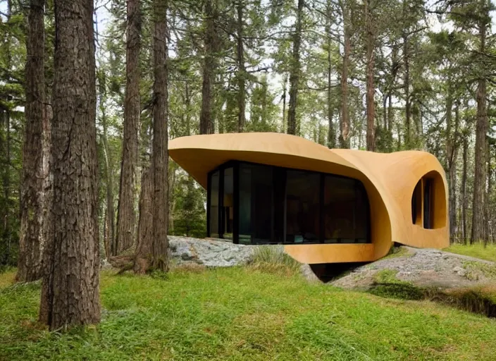 Prompt: house, shaped like a sleeping bear
