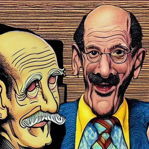 Image similar to The Artwork of R. Crumb and his Cheap Suit Dr. Phil tells you to have more relations, pencil and colored marker artwork, trailer-trash lifestyle