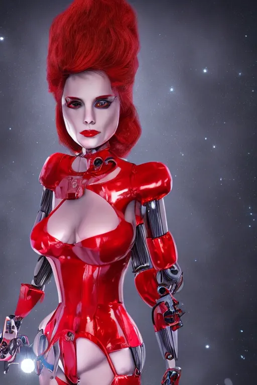 Image similar to scarlet johannsen as a fembot, 4 k, hdr color