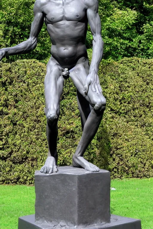 Image similar to full body, michel foucault sculpture by auguste rodin