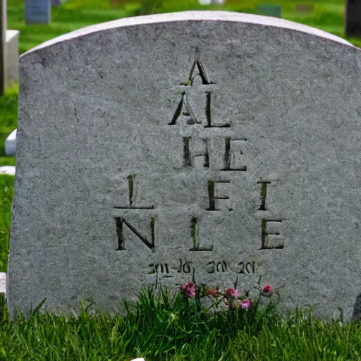 Image similar to a grave that has the text rip anglettere on it.