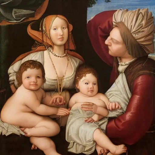 Image similar to Renaissance baby's who can't even