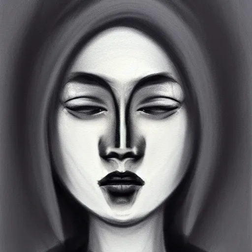 Image similar to a woman without a face, woman posing for the camera, charcoal painting!!!!!, trending on artstation, 4 k, 8 k, artstation hd, artstation hq, artistic interpretation, 1 9 5 0 s style