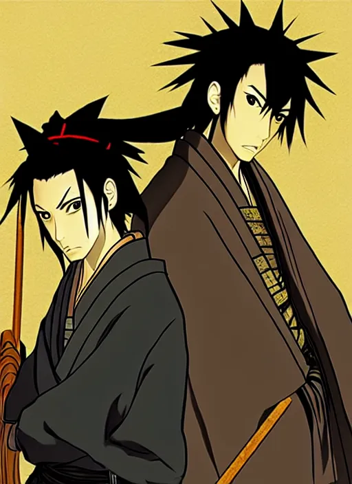 Prompt: samurai champloo, highly detailed, comic book, shimmering, concept art, golden-ratio, hyper realistic, incandescent, rule of thirds
