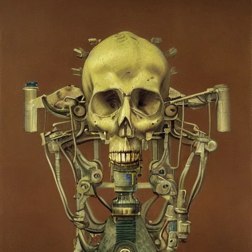 Image similar to i'm machine, i'm obsolete, in the land of the free, lobotomy. beautiful and detailed painting by grislaw ludovek ( 1 9 7 5 ).