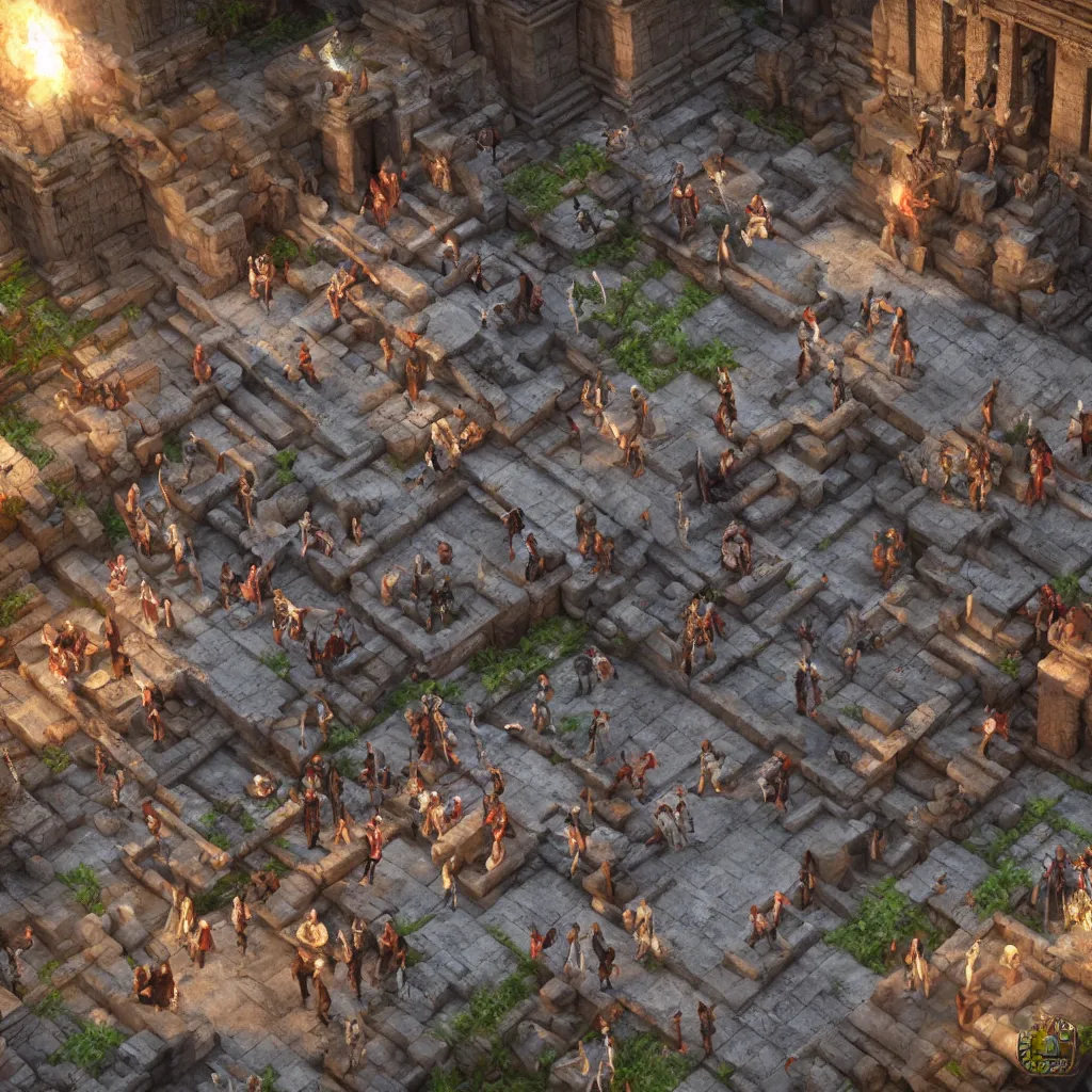 Prompt: highly detailed 3 d render of aztec and mayan priests resurrecting the gods in a temple, cutscene, concept art, highly detailed, unreal engine, 4 k,