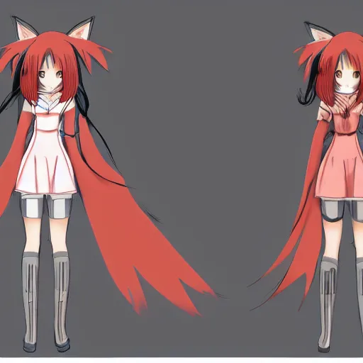 female anime girl, concept art, lone female, fox legs, | Stable Diffusion |  OpenArt
