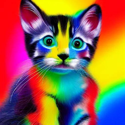 Image similar to rainbow kitten