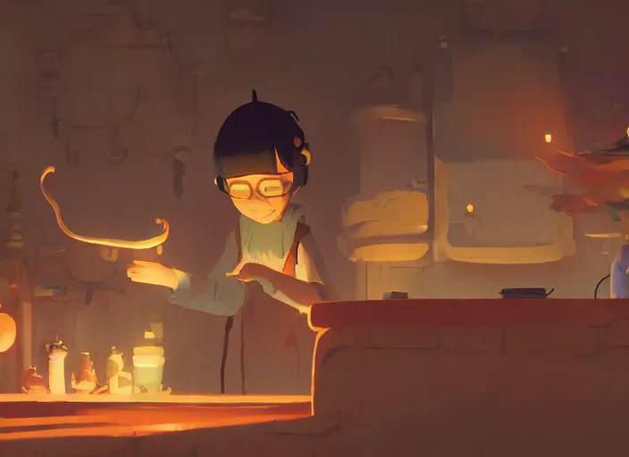 Image similar to sorcerer workshop, detailed, cory loftis, james gilleard, atey ghailan, makoto shinkai, goro fujita, studio ghibli, rim light, exquisite lighting, clear focus, very coherent, plain background, soft painting