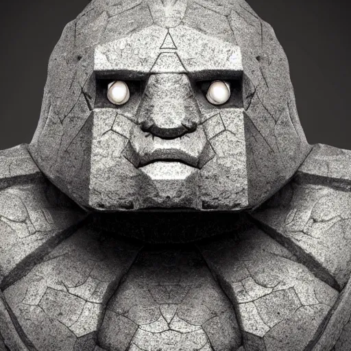 Prompt: a golem made out of diamond, realistic,