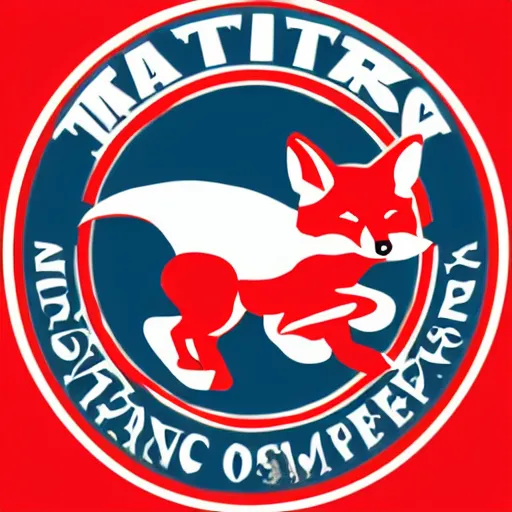 Image similar to military logo that involves foxes, white and red color scheme