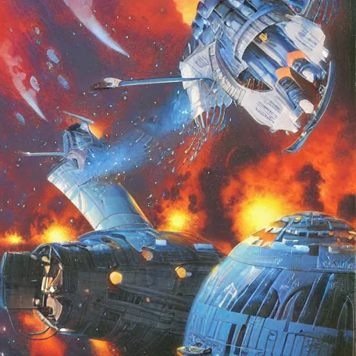 Image similar to Michael Whelan, John Harris, David Hardy, John Berkey, Chris Foss, Chris Moore, Vincent Di Fate, Jim Burns