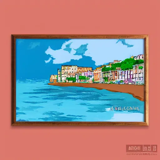 Prompt: artwork of a coastal city in Italy in the style of Studio Ghibli