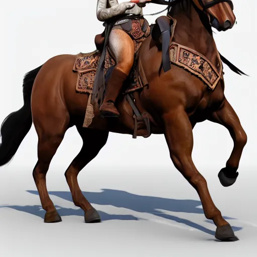 Prompt: christin hendricks as horseman characters, 3 d render, blender,