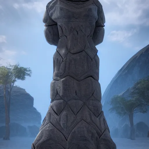 Prompt: giant carved stone woman detailed megastructure, full frontal view, expansive view, vivid colorful Hyperrealistic CGI Photorealistic cinematic volume lighting fanart on ArtStation concept art, slutcore, ancient aliencore,