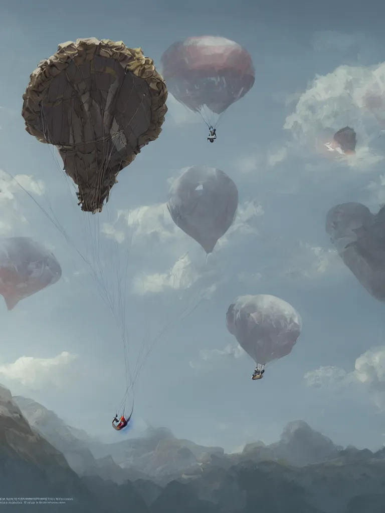 Image similar to parachute by disney concept artists, blunt borders, rule of thirds