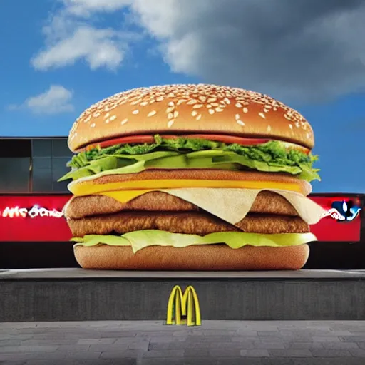 Image similar to what a McDonalds big mac looks like in the future