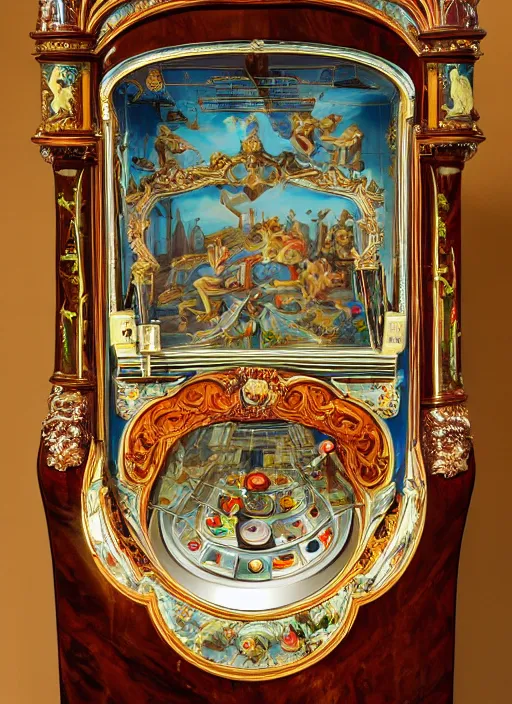 Image similar to rococo-style pinball machine