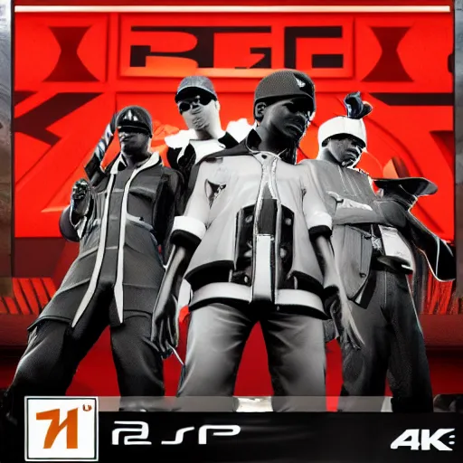 PUBLIC ENEMY RAP GROUP JRPG PS2 COVER UNREAL ENGINE | Stable Diffusion