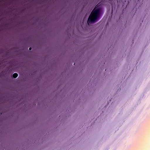 Prompt: close - up of a purple planet from the space, seas mountains and clouds on its surface