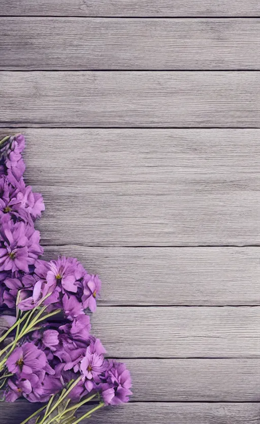 Image similar to clean soft background image with soft, light - purple flowers on pale gray rustic boards, background, cottagecore, backdrop for obituary text