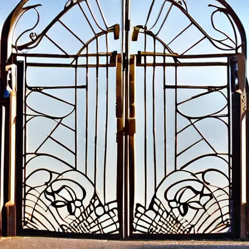 Prompt: art deco gate to heaven