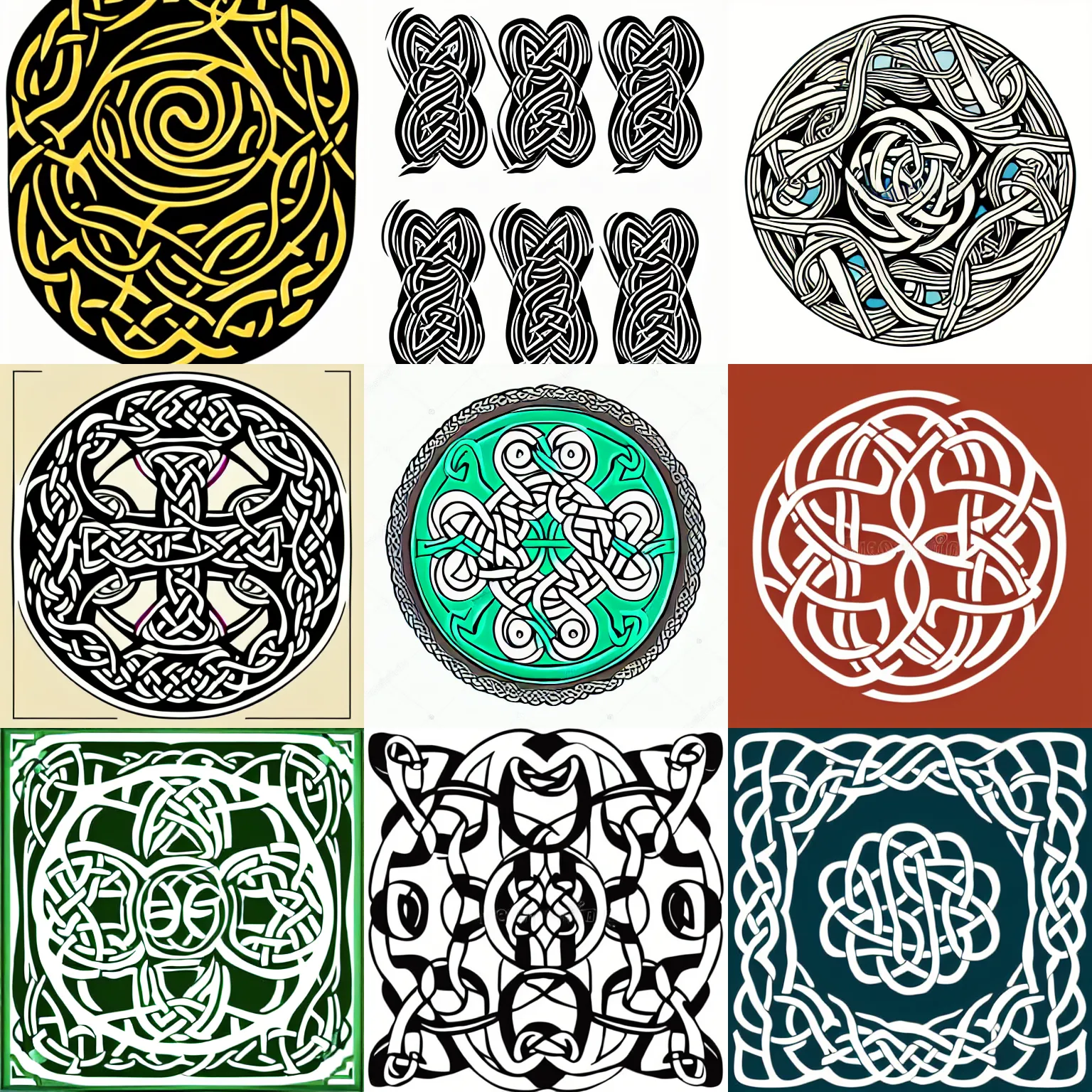 Prompt: muted three color vector illustration celtic spirals
