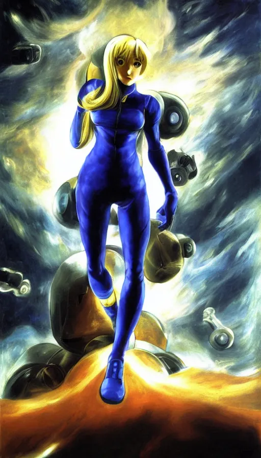 Image similar to portrait! of zero suit samus by francisco!! goya!!, wall mural, art by francisco goya and peter paul rubens, dark colors, dramatic lighting, 4 k, high quality