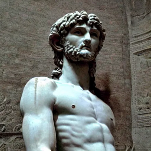 Prompt: Michelangelo's David with more body hair