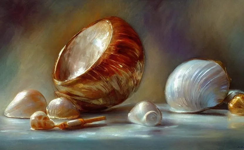 Image similar to Beautiful alchemy seashell. By Konstantin Razumov, highly detailded