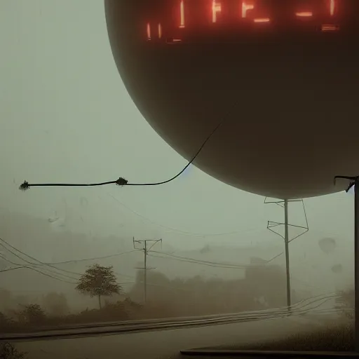 Image similar to silent Jember city, stormy overcast, octane render, cinematic, trending on artstation, elegant, intricate, style by Simon Stålenhag, 8k