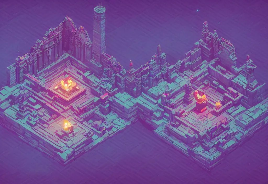 Prompt: throne isometric magicavoxel bloodborne no mans sky, vaporwave, cinematic lighting, 4 k