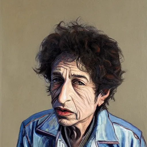 Prompt: portrait of bob dylan, painting by paula rego, high detail, high resolution