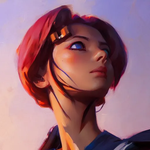 Prompt: greg manchess close up biorama of cyber beauty manga character, medium shot, asymmetrical, profile picture, organic painting, sunny day, matte painting, bold shapes, hard edges, street art, trending on artstation, bokeh, by huang guangjian and gil elvgren and sachin teng