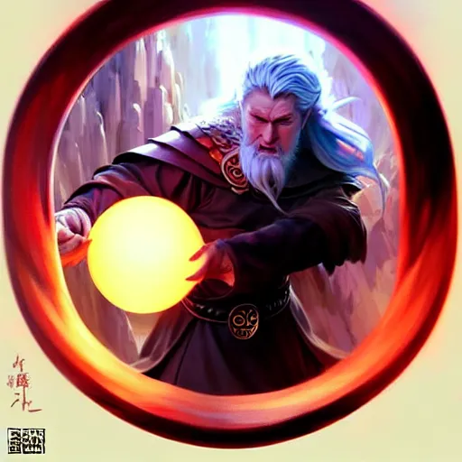 Prompt: odin holds his hands on the dragon orb, amazing fantasy art, anime - style digital painting by wlop, a digital painting by yanjun cheng, by wlop, by brom, cgsociety contest winner, trending on artstation, beautiful, hd, colored line - art, by chuby mi, ultra anime, intricate details, 8 k