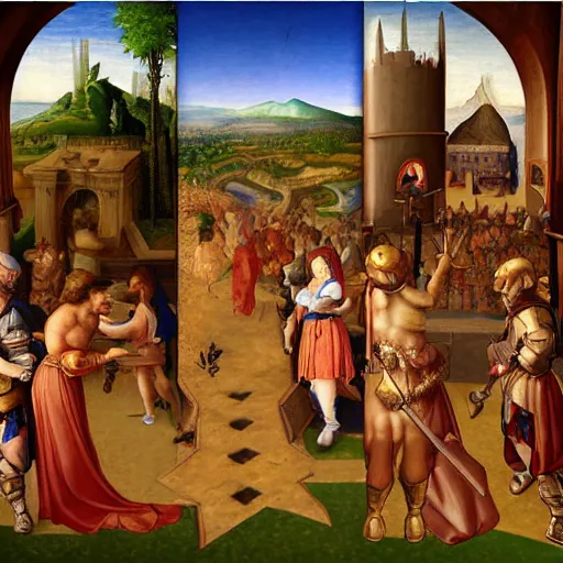 Prompt: Runescape in the style of renaissance art by Leonardo da Vinci