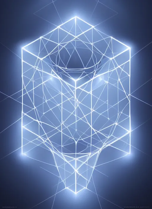 Image similar to symmetry!! product render abstract mysterious cube floating, glowing lights!! intricate elegant, highly detailed, digital painting, artstation, concept art, smooth, sharp focus, illustration, art by artgerm