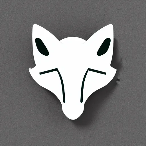 Image similar to an abstract, simplified icon depicting a fox's head, eyes open, white background, elegant, award-winning, clever, render, blender, 3d, high quality, app, ios