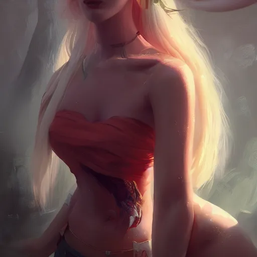 Image similar to Portrait of beautiful girl, huggy wuggy from poppy playtime video game, fullbody, ultra high detailed, oil painting, Greg Rutkowski, Charlie Bowater, Yuumei, Yanjun Cheng, unreal 5, DAZ, hyperrealistic, octane render, RPG portrait, dynamic lighting, fantasy art, beautiful face