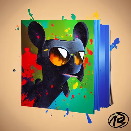 Prompt: colorful illustration of vinyl, splatters, by zac retz