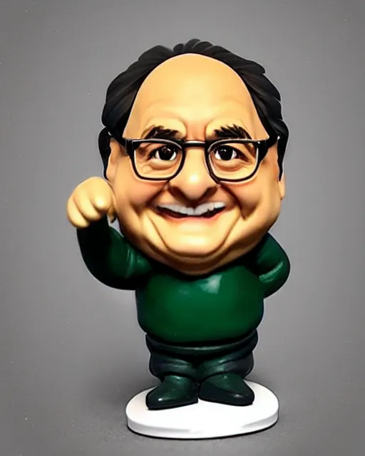 Prompt: a cute little plastic chibi statuette of danny devito trash man special edition, ebay listing, product picture, advertisement, thumbnail