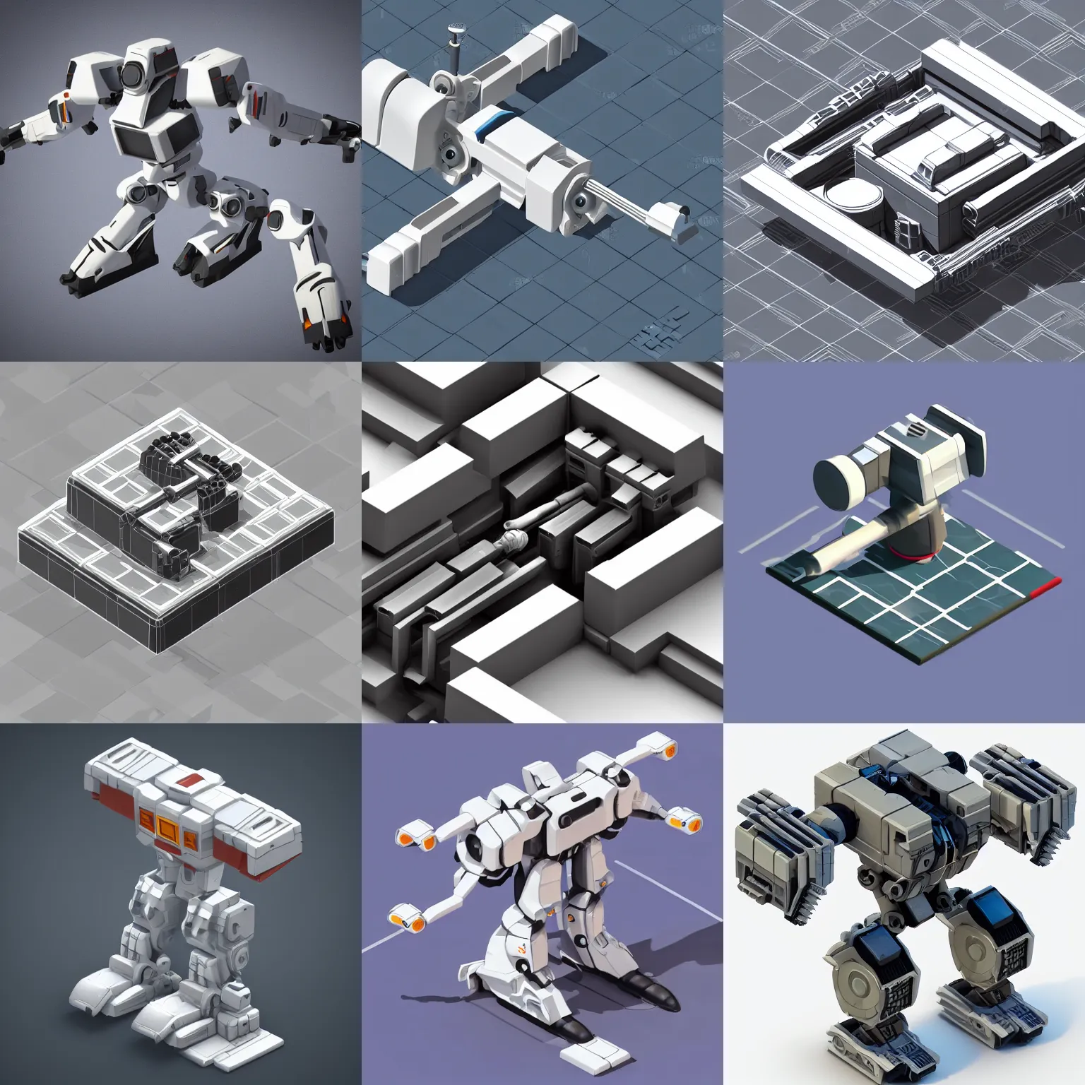 Prompt: core piece of mech with white background, isometric 3 d, ultra hd