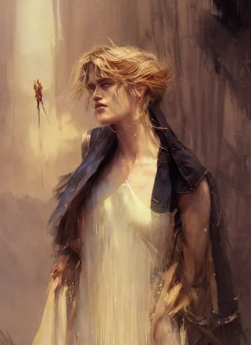 Image similar to mackenzie davis, detailed by gaston bussiere, bayard wu, greg rutkowski, maxim verehin, greg rutkowski, masterpiece, sharp focus, cinematic lightning