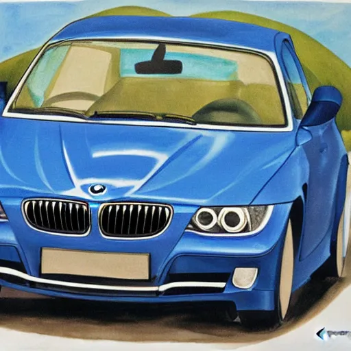 Prompt: bmw by georgia o'keeffe