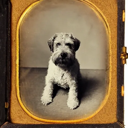 Image similar to Daguerreotype of a wheaten terrier