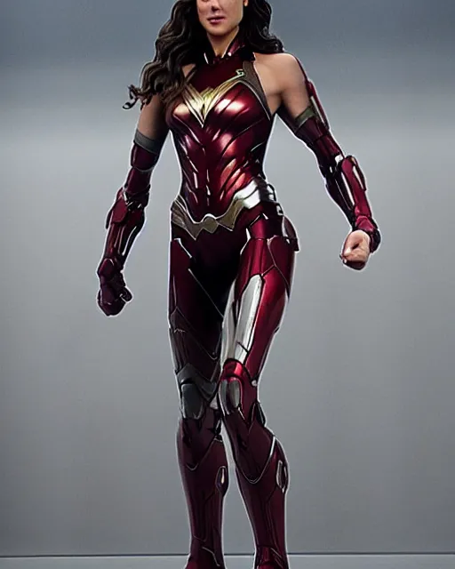 Image similar to gal gadot ironman suit very realistic medium shot from the avengers