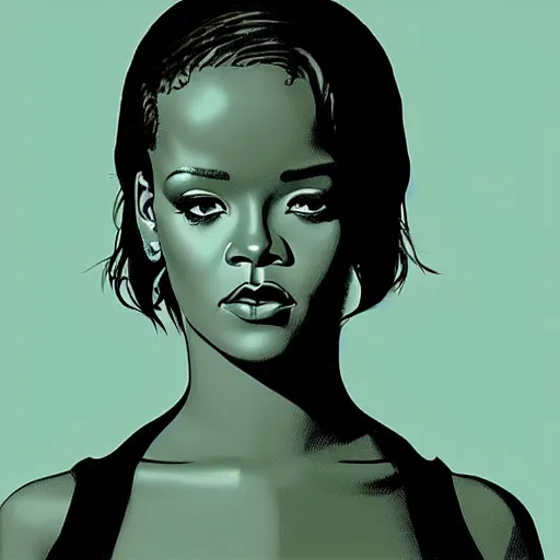 Image similar to “ rihanna retro minimalist portrait by jean giraud, art of moebius, sharp, smooth face, comic, 8 k ”