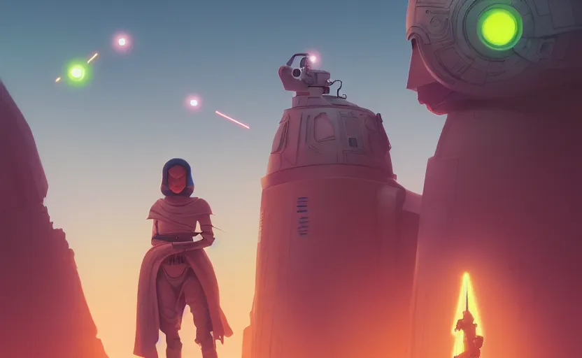 Prompt: highly detailed surreal vfx portrait of battle, starwars, tatooine, stephen bliss, unreal engine, greg rutkowski, loish, rhads, beeple, makoto shinkai and lois van baarle, ilya kuvshinov, rossdraws, tom bagshaw, global illumination, detailed and intricate environment